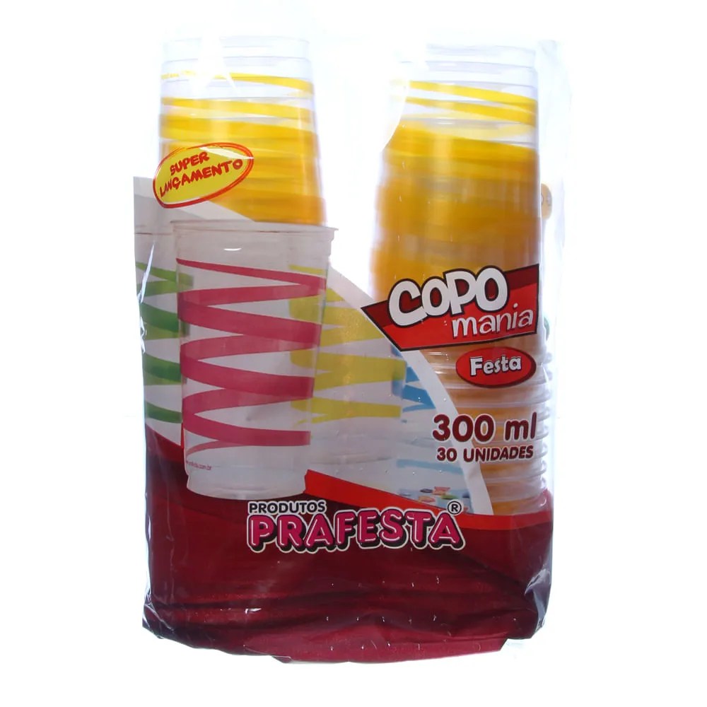 COPO MANIA PRAFESTA AMARELO 300ML C/30