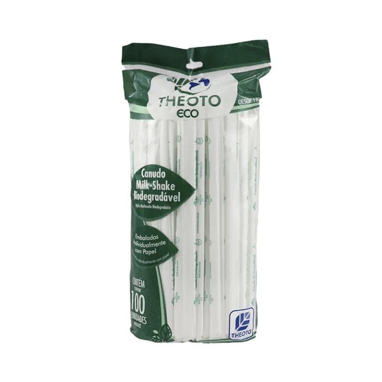 CANUDO  MILKSHAKES BIODEGRADAVEL C/LISTRAS C/100