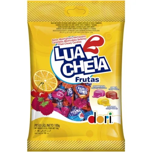 BALA LUA CHEIA DORI FRUTAS 100GR
