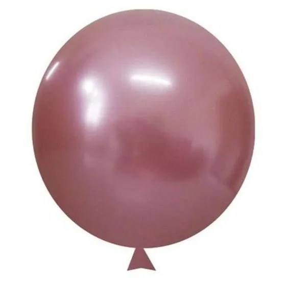 BALÃO CROMADO ROSA 9 FESTBALL C/25