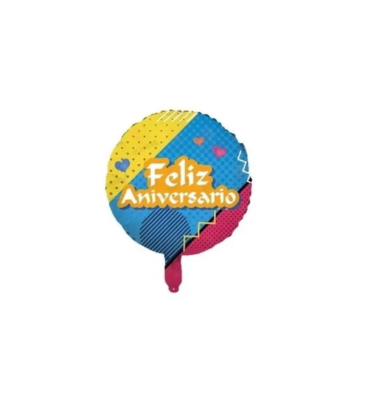 BALÃO FELIZANIVERSARIO COLORIDO 45CM