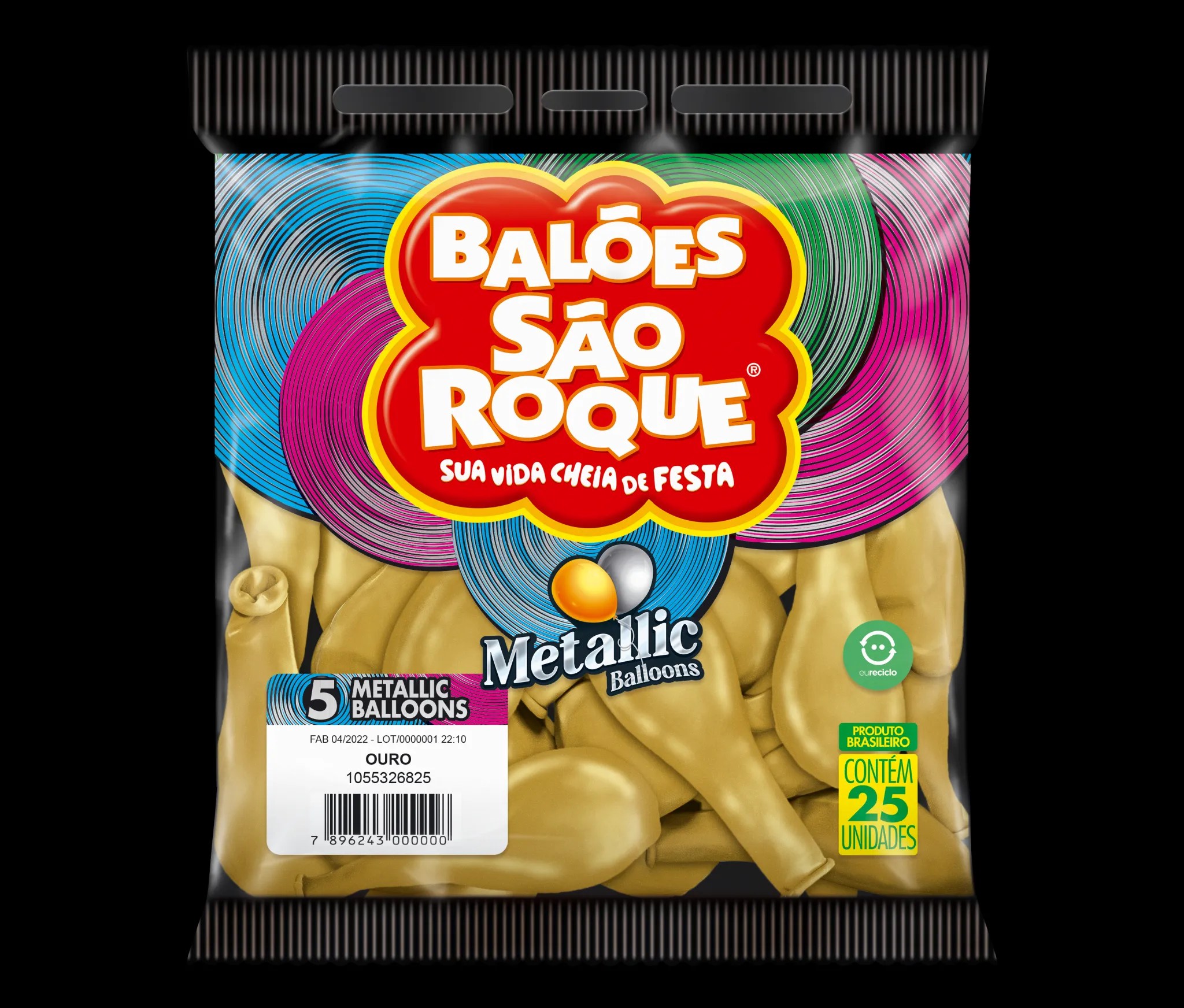 BALAO SÃO ROQUE METALIC.OURO 5 C/25