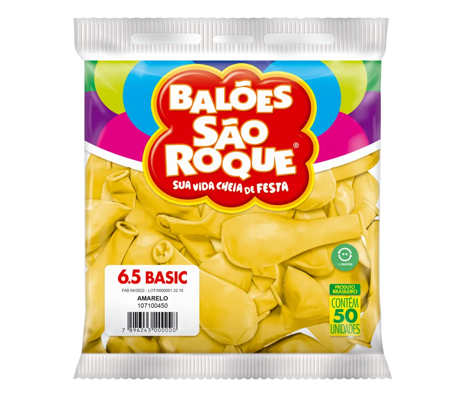 BALÃO SÃO ROQUE AMARELO 6.5 C/50