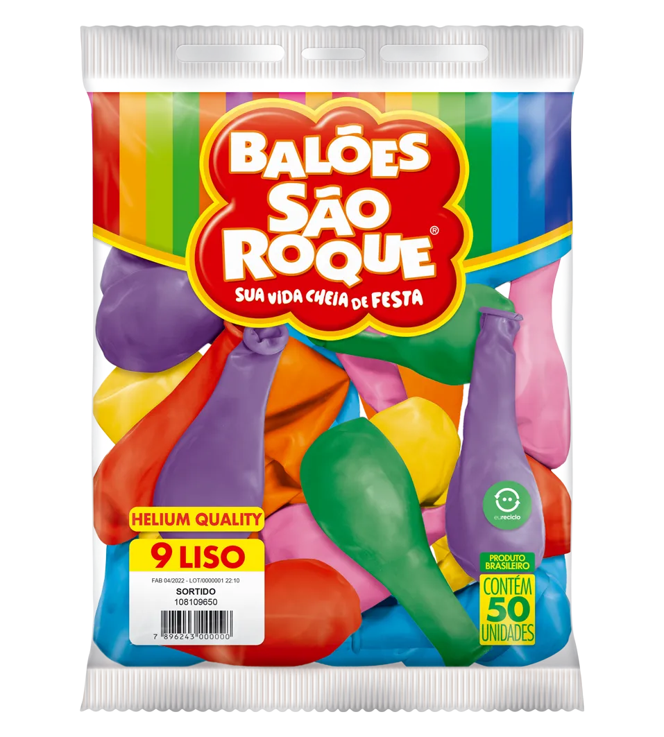 BALÃO SÃO ROQUE SORTIDO 9 C/50