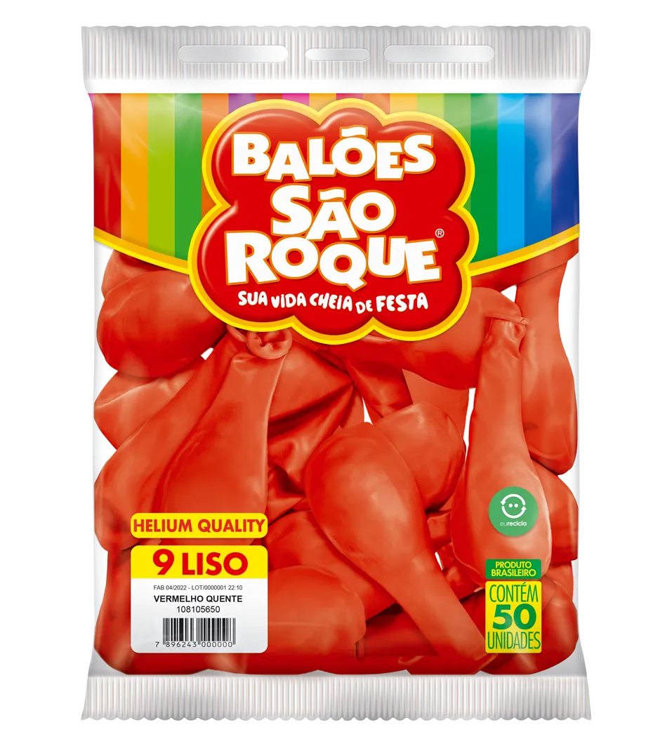 BALÃO SÃO ROQUE VERMELHO QUENTE 9 C/50