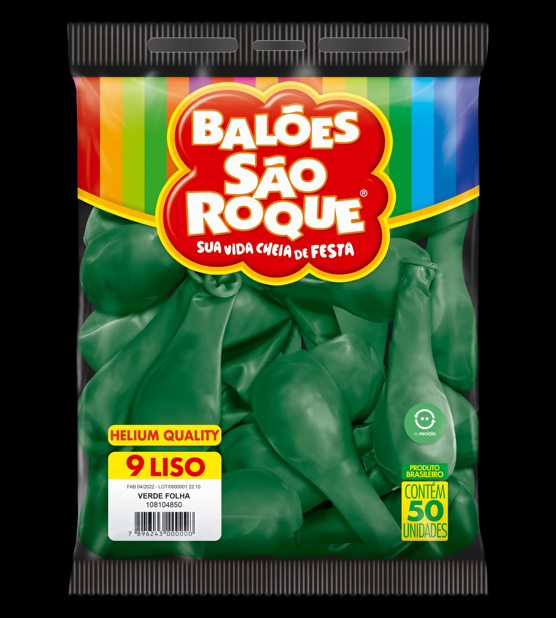 BALÃO SÃO ROQUE VERDE FOLHA 9 C/50