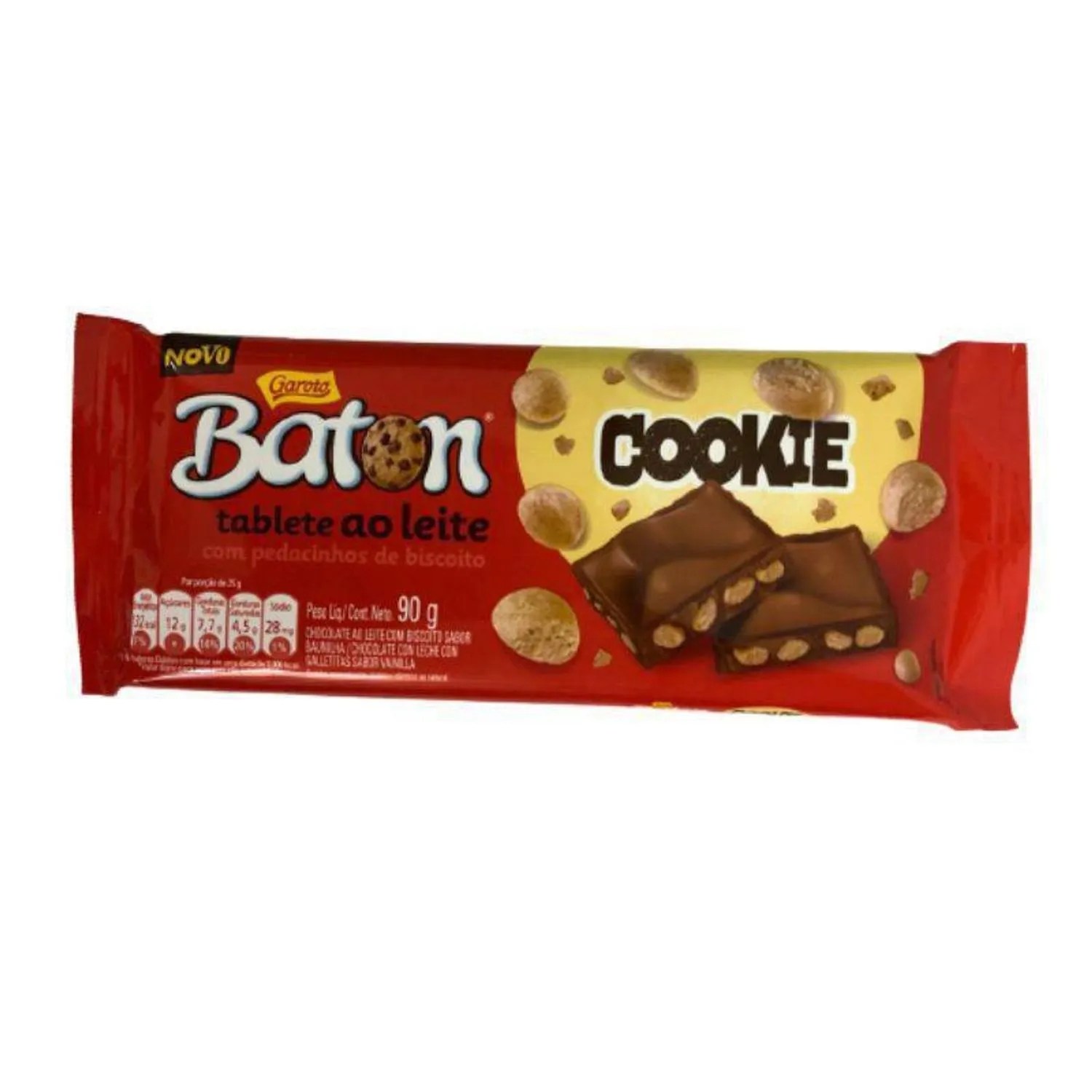 BARRA BATOM AO LEITE COM COOKIES 90G