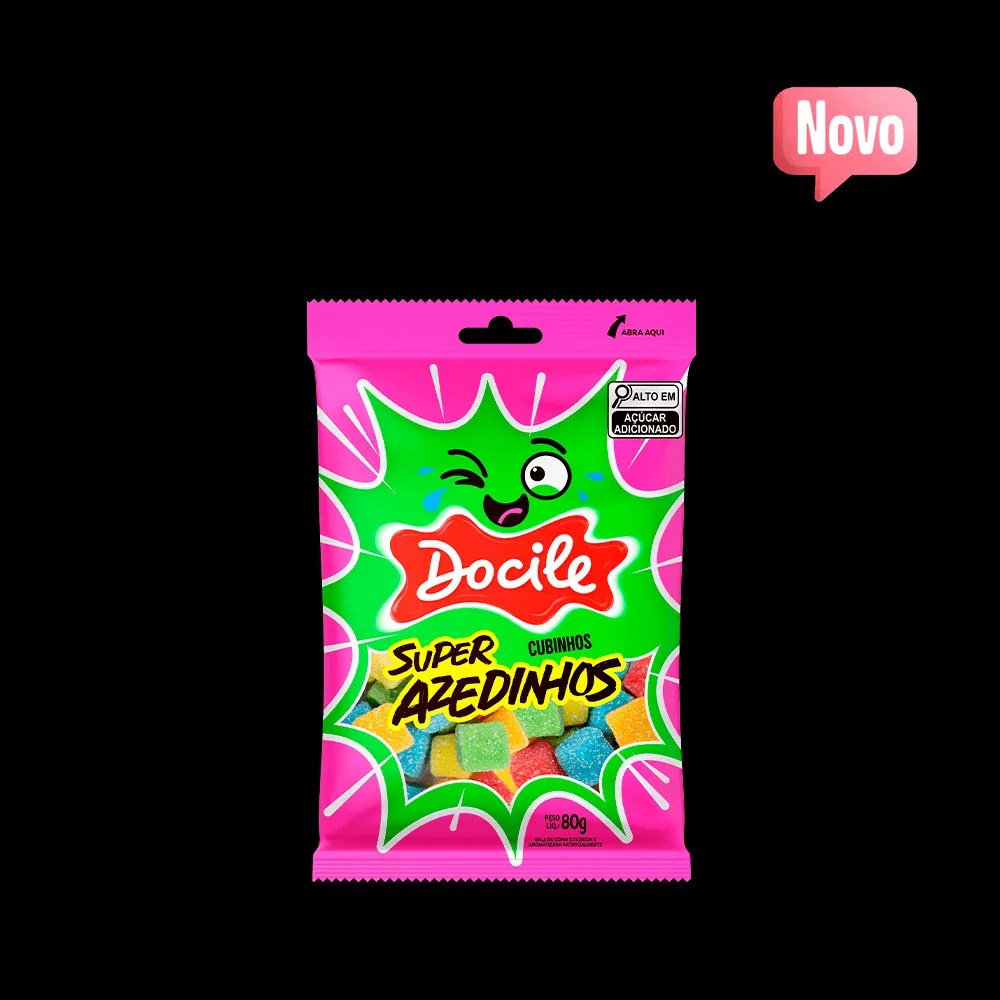 GOMA CUBINHOS SUPER AZEDINHOS DOCILE 80GR