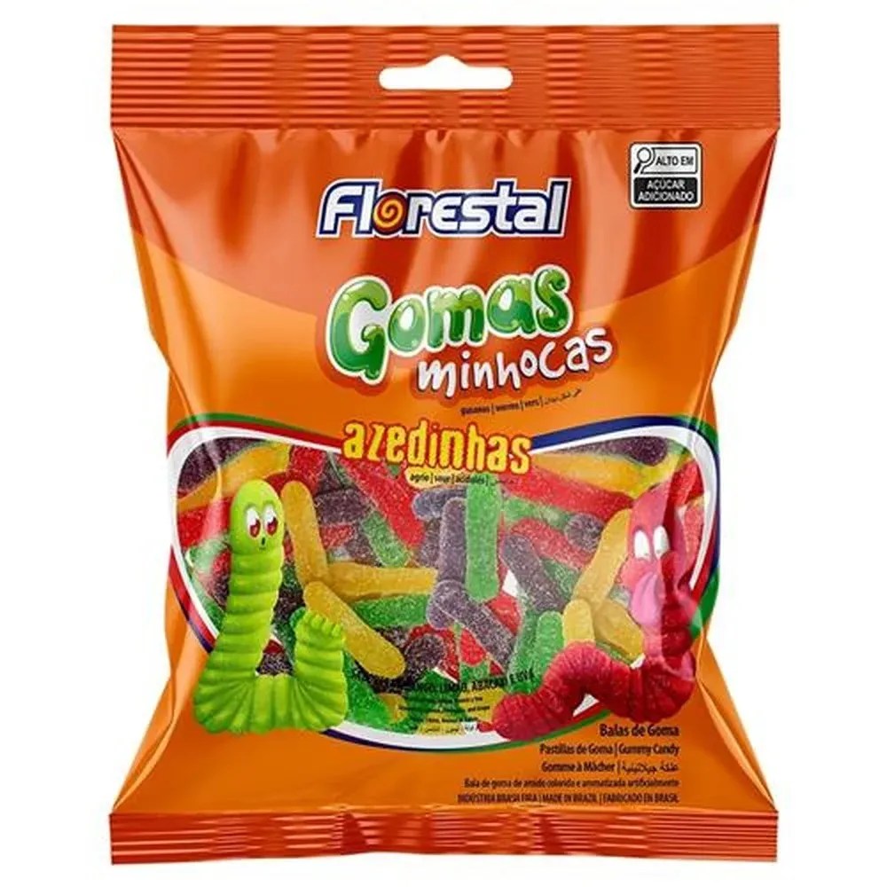 GOMA MINHOCAS AZEDINHA  200GR FLORESTAL