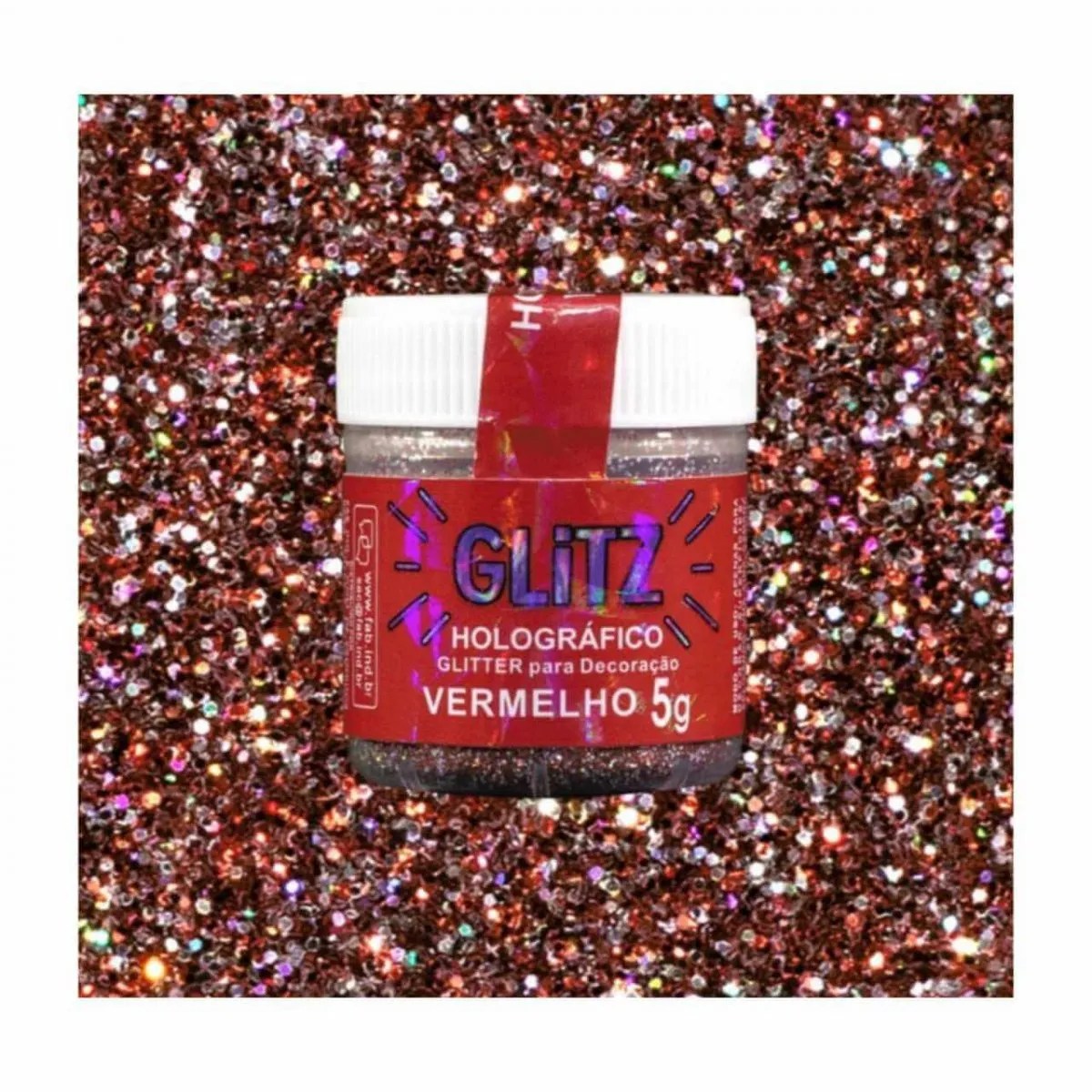 GLITER P/DECORAÇÃO FAB VERMELHO 5G