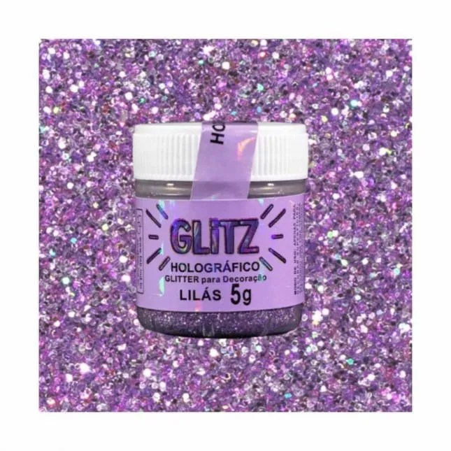 GLITER P/DECORAÇÃO FAB HOLOGRAFICO LILAS 5G