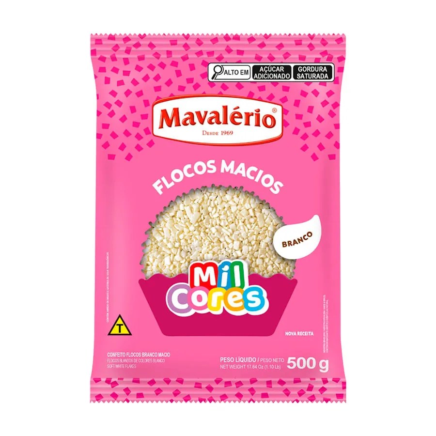 FLOCOS MACIO BRANCO MIL CORES 500GR