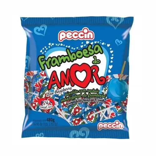 PIRULITO DO AMOR FRAMBOESA PECCIN C/24