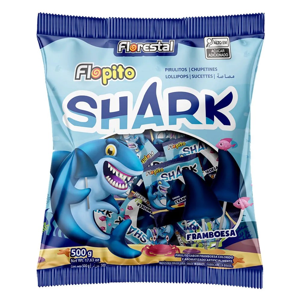 PIRULITO SHARK FRANBOESA 500GR