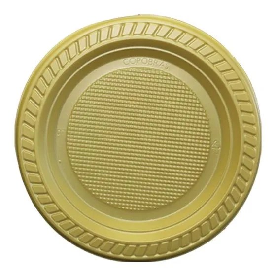 PRATO COPOBRAS 15CM DOURADO C/10