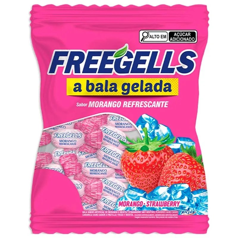 BALA FREEGELLS SABOR MORANGO REFRESCANTE 475G