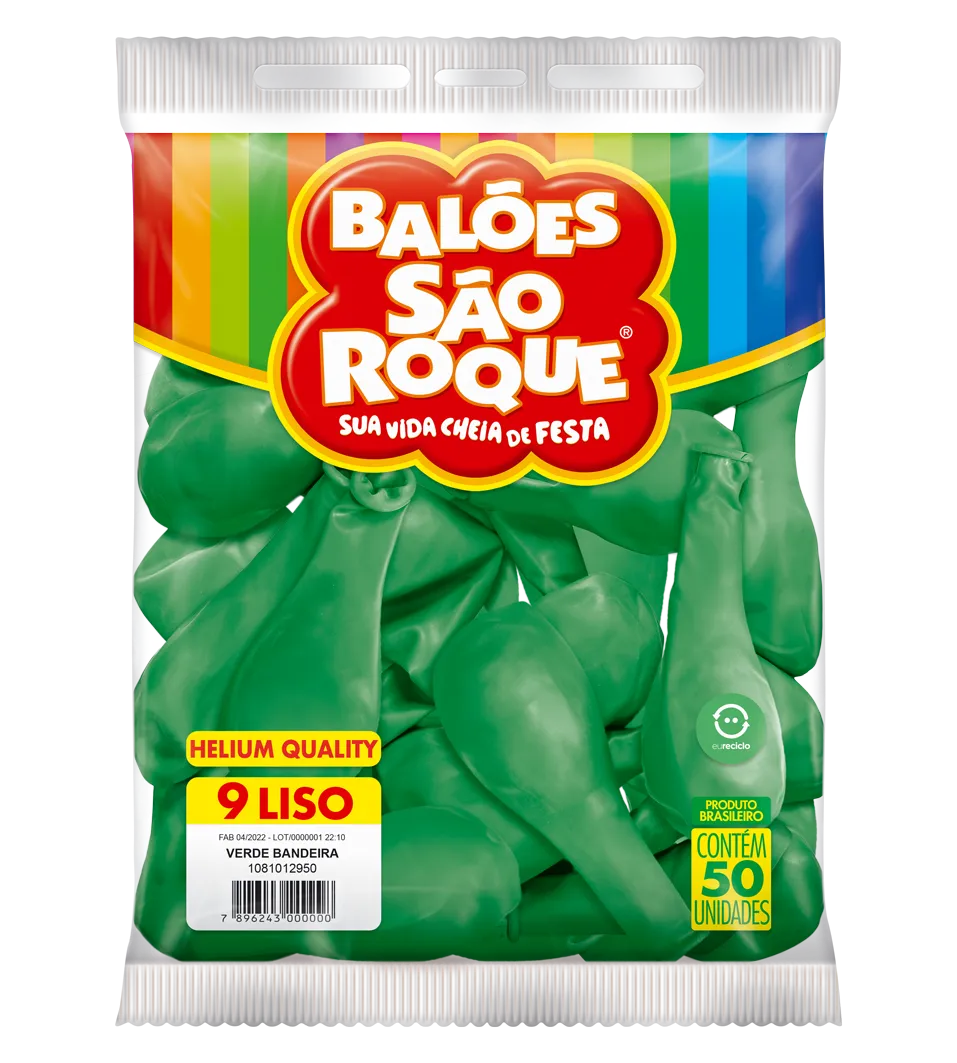 BALÃO SÃO ROQUE VERDE BANDEIRA 9 C/50