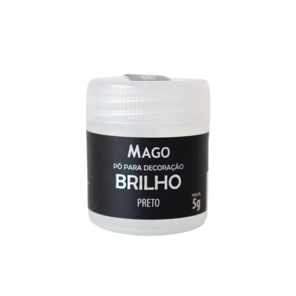 PO PARA DECORAÇÃO BRILHO PRETO MAGO 5g