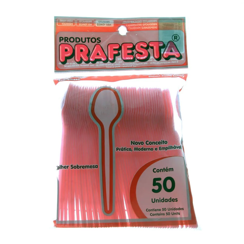 COLHER SOBREMESA ROSA FORFEST C/50