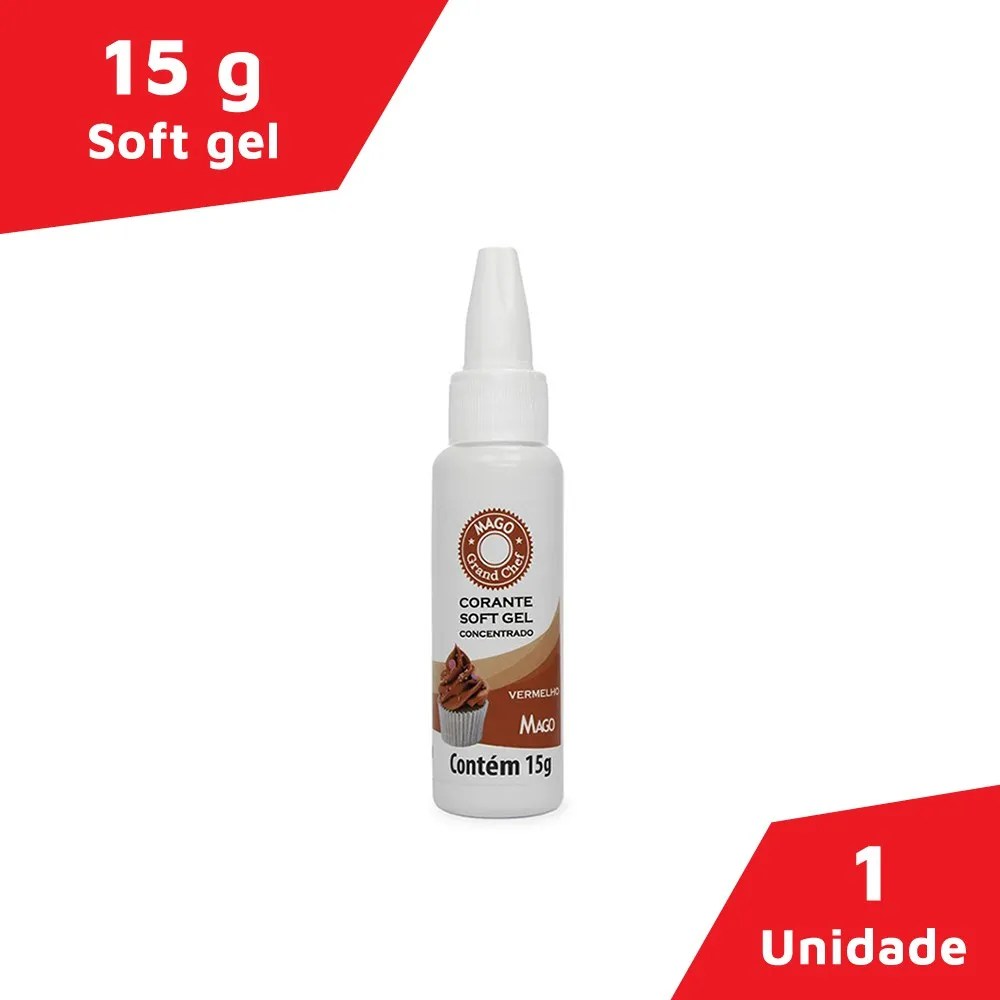 CORANTE GEL MAGO 15GR VERMELHO BRILHANTE