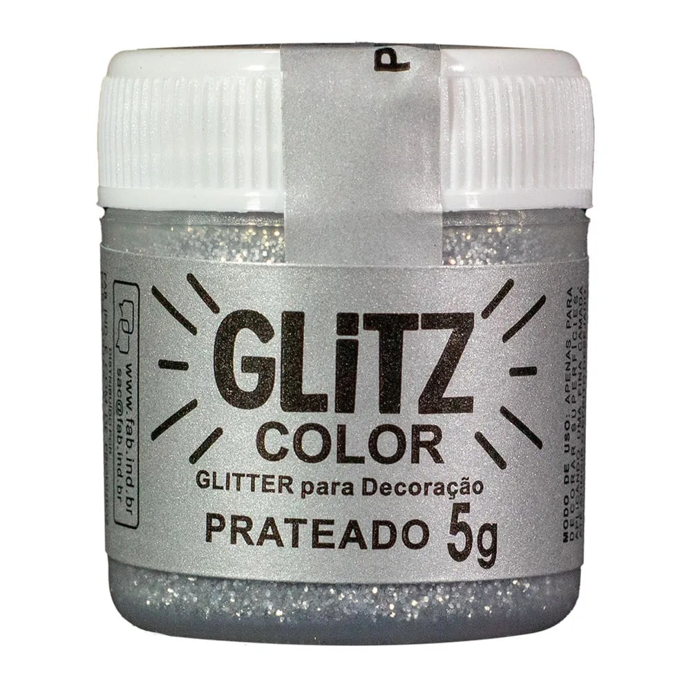 GLITER P/DECORAÇÃO FAB HOLOGRAFICO PRATEADO 5G