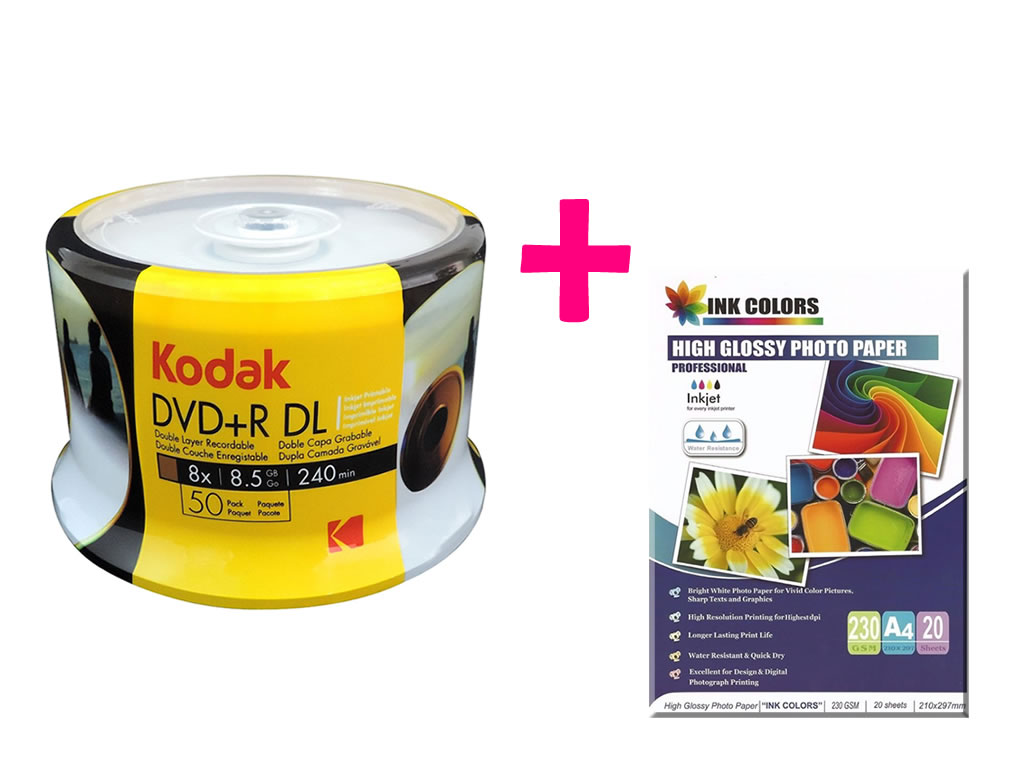 Torre Dvd Doble Capa 8.5gb X 50unid + Resma de Papel 230g Torre Dvd Doble Capa 8.5gb X 50unid + Resma de Papel 230g