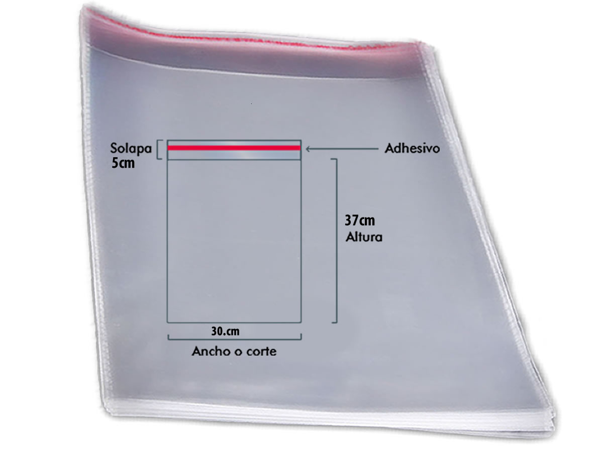 Paquete X100 Bolsas 30cm x 42cm Transparente Con Solapa Adhesiva Paquete X100 Bolsas 30cm x 42cm Transparente Con Solapa Adhesiva