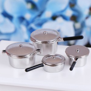 4Pcs 1:12 Dollhouse Miniature Metal Mini Pot Set Doll House Kitchen FurnitPF 4Pcs 1:12 Dollhouse Miniature Metal Mini Pot Set Doll House Kitchen FurnitPF