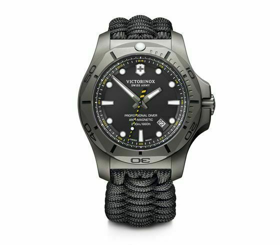 Victorinox INOX Pro Diver Black Dial Paracord Style Men’s Titanium Watch 241812