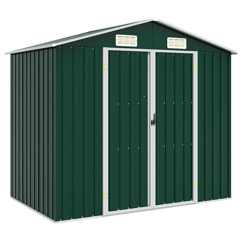 vidaXL Abri de Jardin Vert Acier Galvanisé Cabane à Outils Stockage Rangement