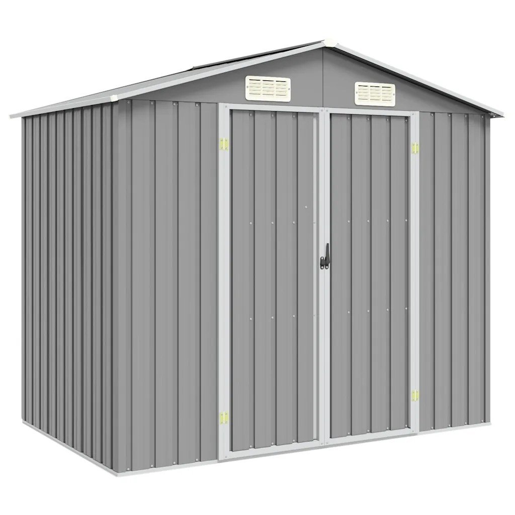 vidaXL Abri de Jardin Gris Acier Galvanisé Cabane à Outils Stockage Rangement