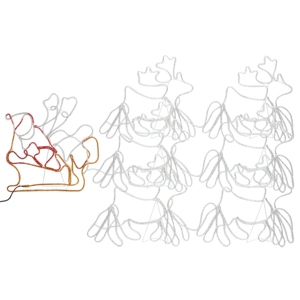 vidaXL Cordon Lumineux de Noël 6 Rennes XXL et Traîneau 2160 LED 7m Décoration vidaXL Cordon Lumineux de Noël 6 Rennes XXL et Traîneau 2160 LED 7m Décoration