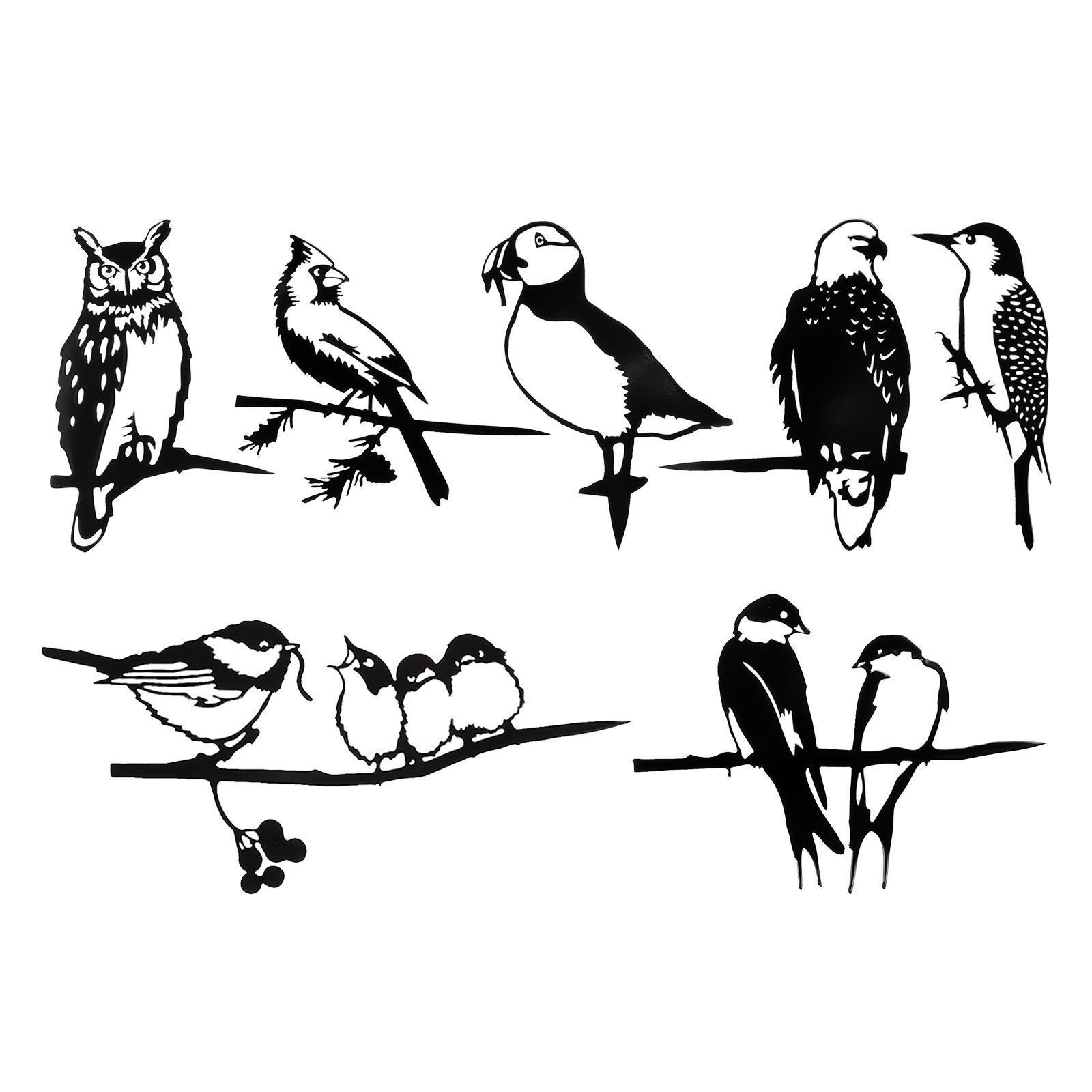 Métal Oiseau Silhouette Statue sur La Branche Art Décoration De Jardin Cour Métal Oiseau Silhouette Statue sur La Branche Art Décoration De Jardin Cour