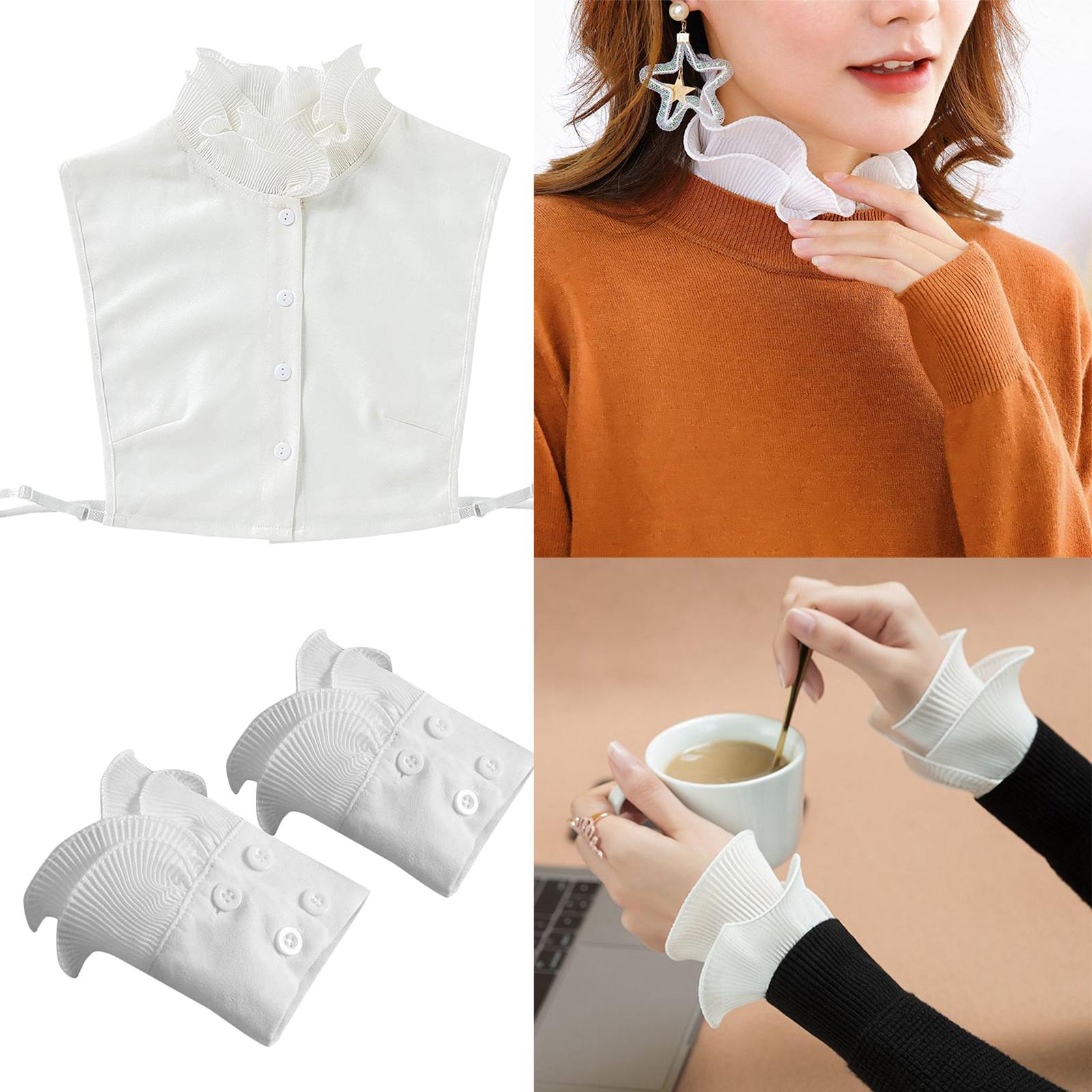 Chemise pour femme Vêtements Accessoires Volants en coton Faux col et poignets Chemise pour femme Vêtements Accessoires Volants en coton Faux col et poignets