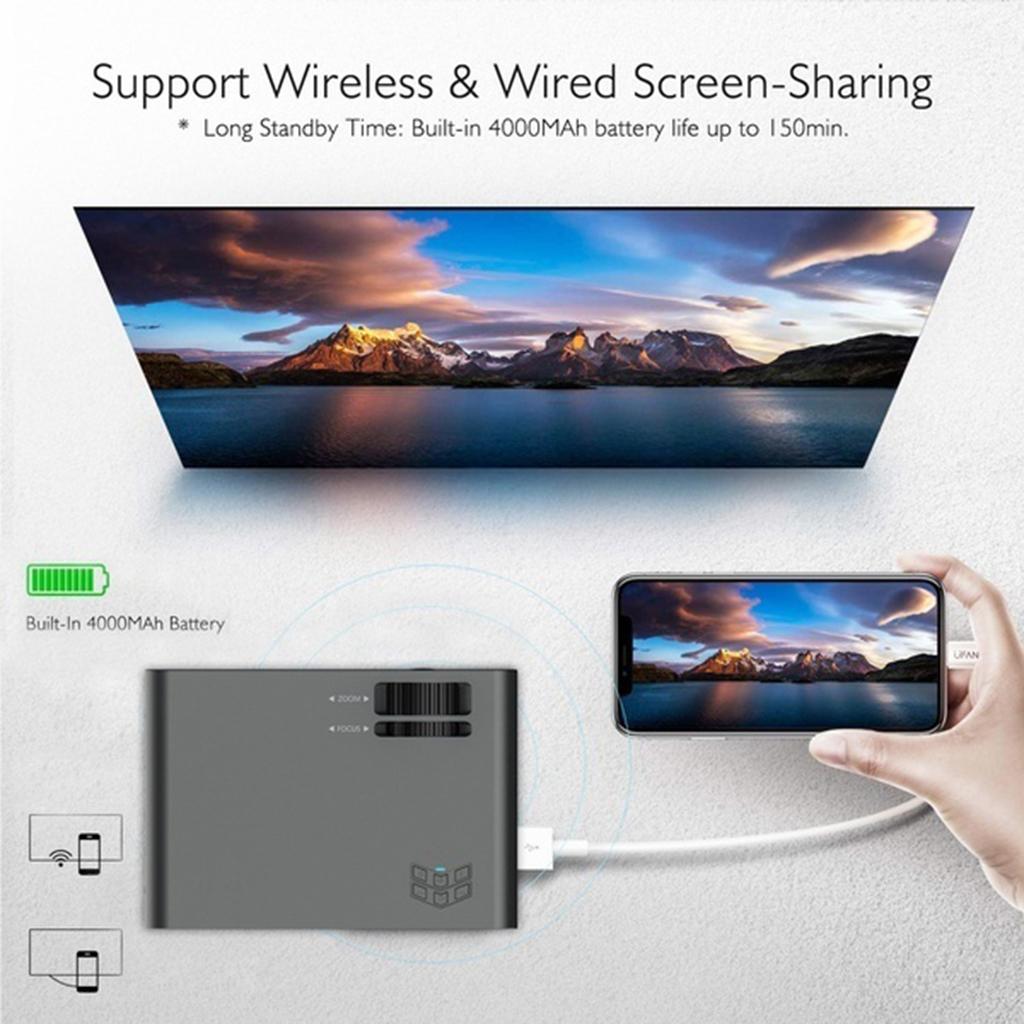 Accueil Projecteur de poche 4K HD1080P Écran LCD complet UE Accueil Projecteur de poche 4K HD1080P Écran LCD complet UE