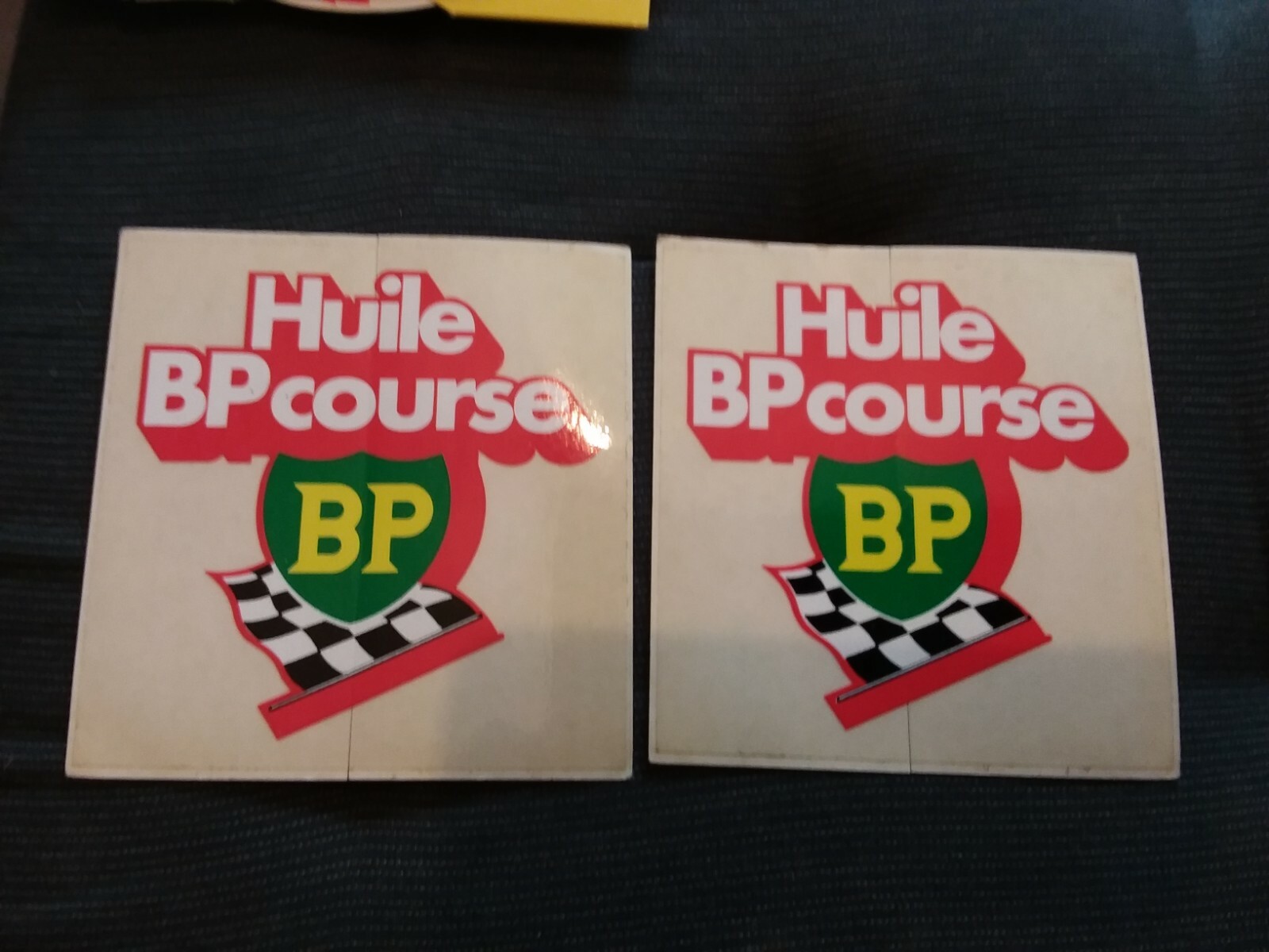 2 autocollants vintage auto huile moteur BP course transparents 2 autocollants vintage auto huile moteur BP course transparents