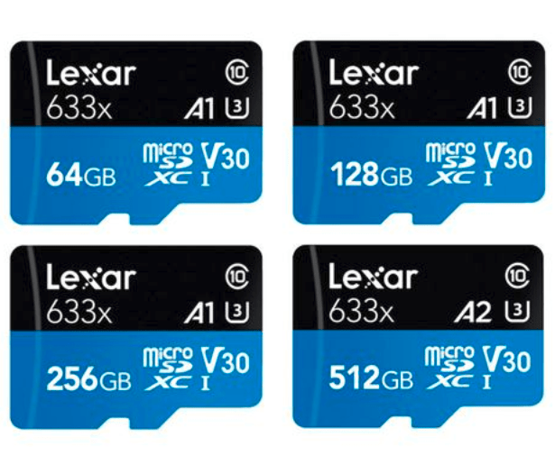 micro sd Lexar ,64Go,128Go,256 Go,512 Go Carte Mémoire, Flash Memory TF Card