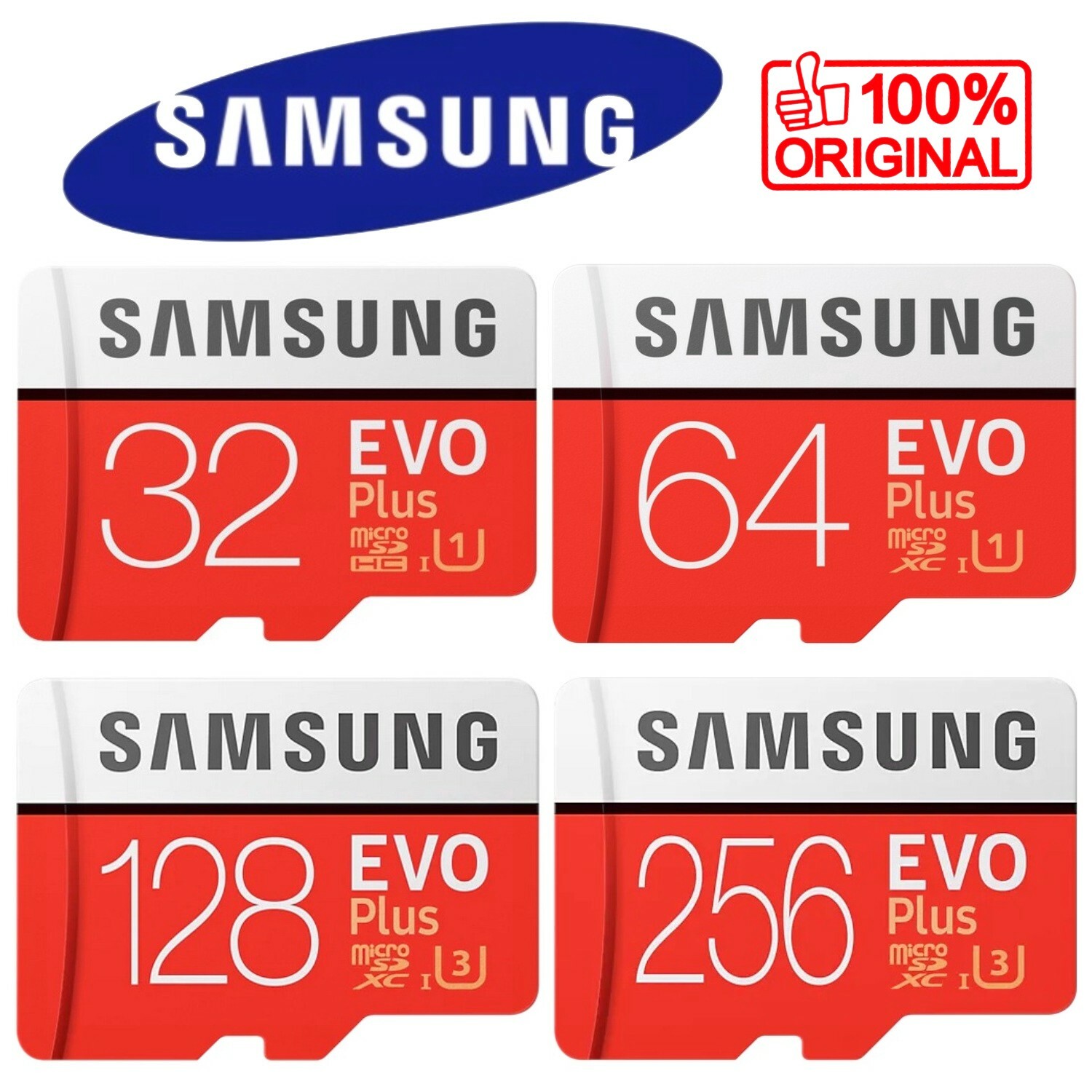 Carte Mémoire Micro SD SDHC SDXC Class 10 Samsung 32 64 128 Go Gb EVO / EVO PLUS Carte Mémoire Micro SD SDHC SDXC Class 10 Samsung 32 64 128 Go Gb EVO / EVO PLUS