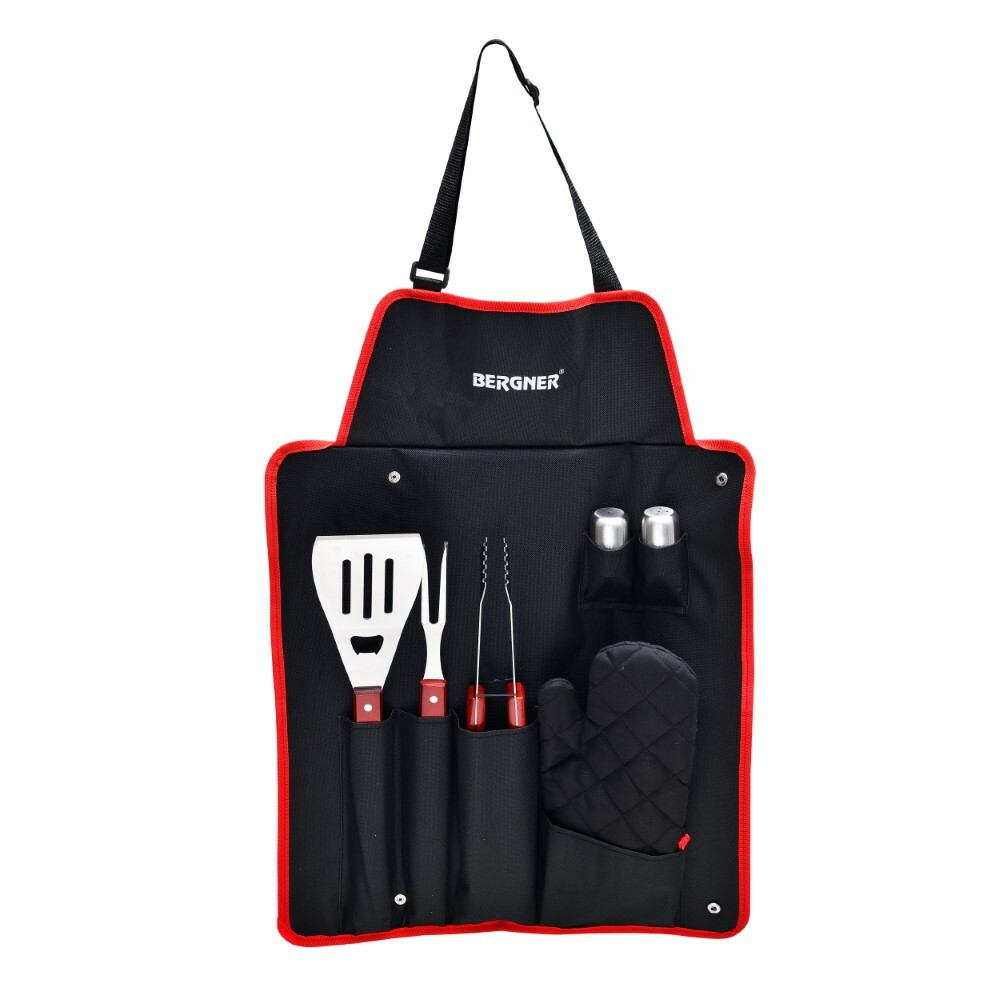 Ensemble d’ustensiles de cuisine Bergner BBQ Acier inoxydable Argenté (7 pcs)