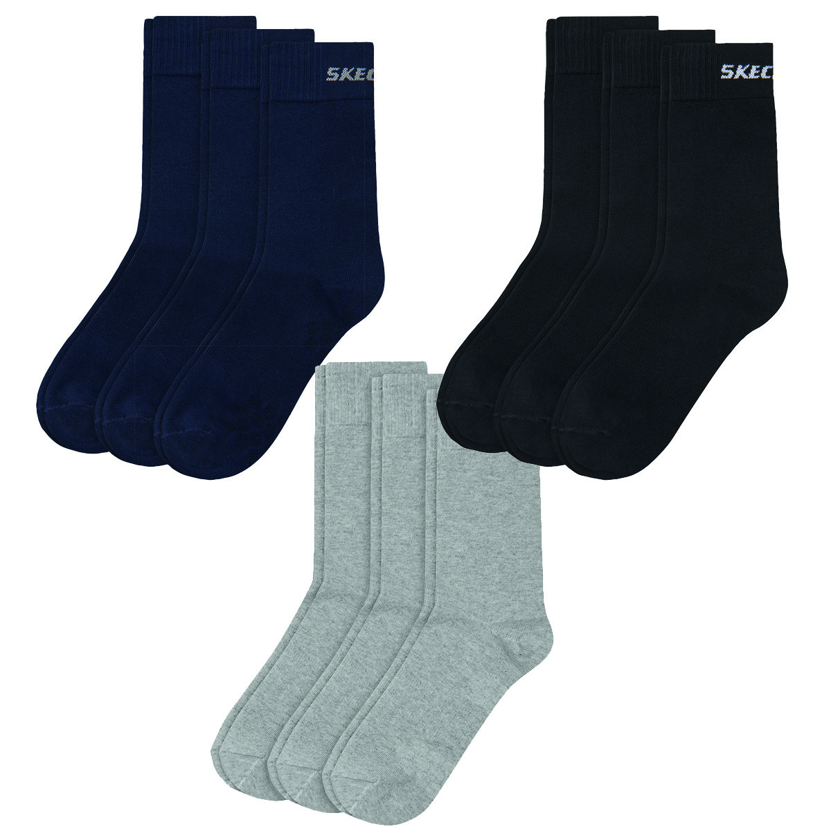 3 Paire Skechers Unisexe Basic Chaussettes SK41040 3 Paire Skechers Unisexe Basic Chaussettes SK41040