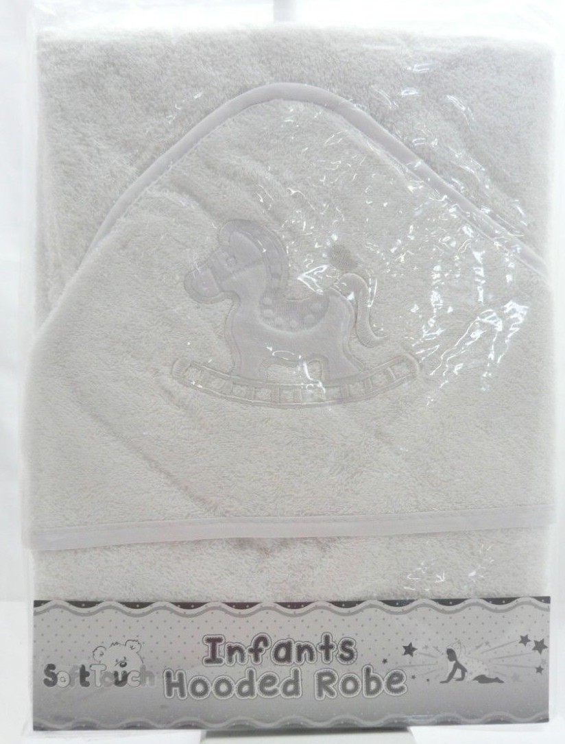 SOFT TOUCH Cape de bain unisexe blanche motif Ours ou Cheval au choix 70×70 cm. SOFT TOUCH Cape de bain unisexe blanche motif Ours ou Cheval au choix 70×70 cm.