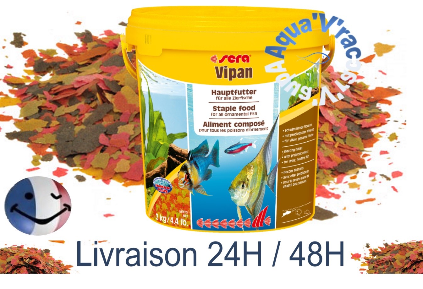 Flocons SERA VIPAN nourriture aliment pour poissons d’aquarium Flocons SERA VIPAN nourriture aliment pour poissons d’aquarium