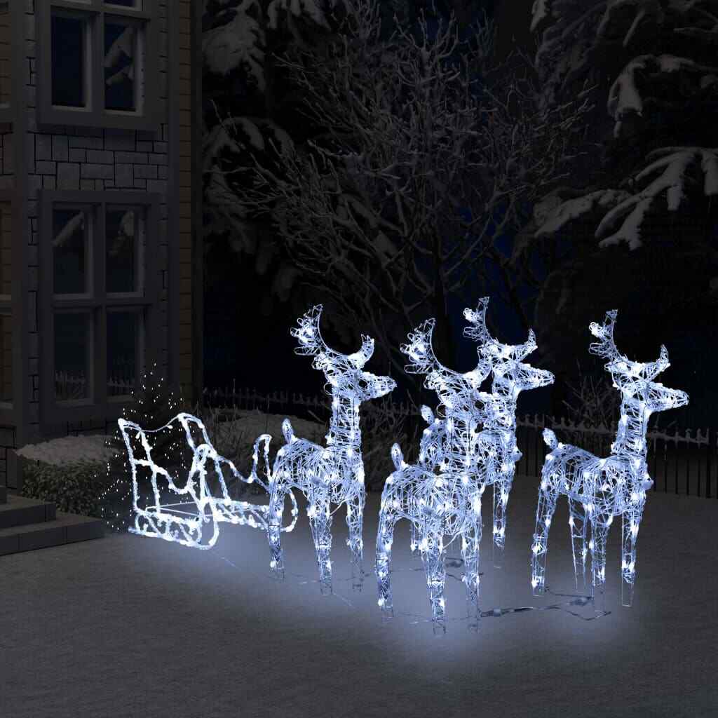 vidaXL Décoration de Noël Rennes et Traîneau 400 LED Acrylique Extérieur Cour vidaXL Décoration de Noël Rennes et Traîneau 400 LED Acrylique Extérieur Cour