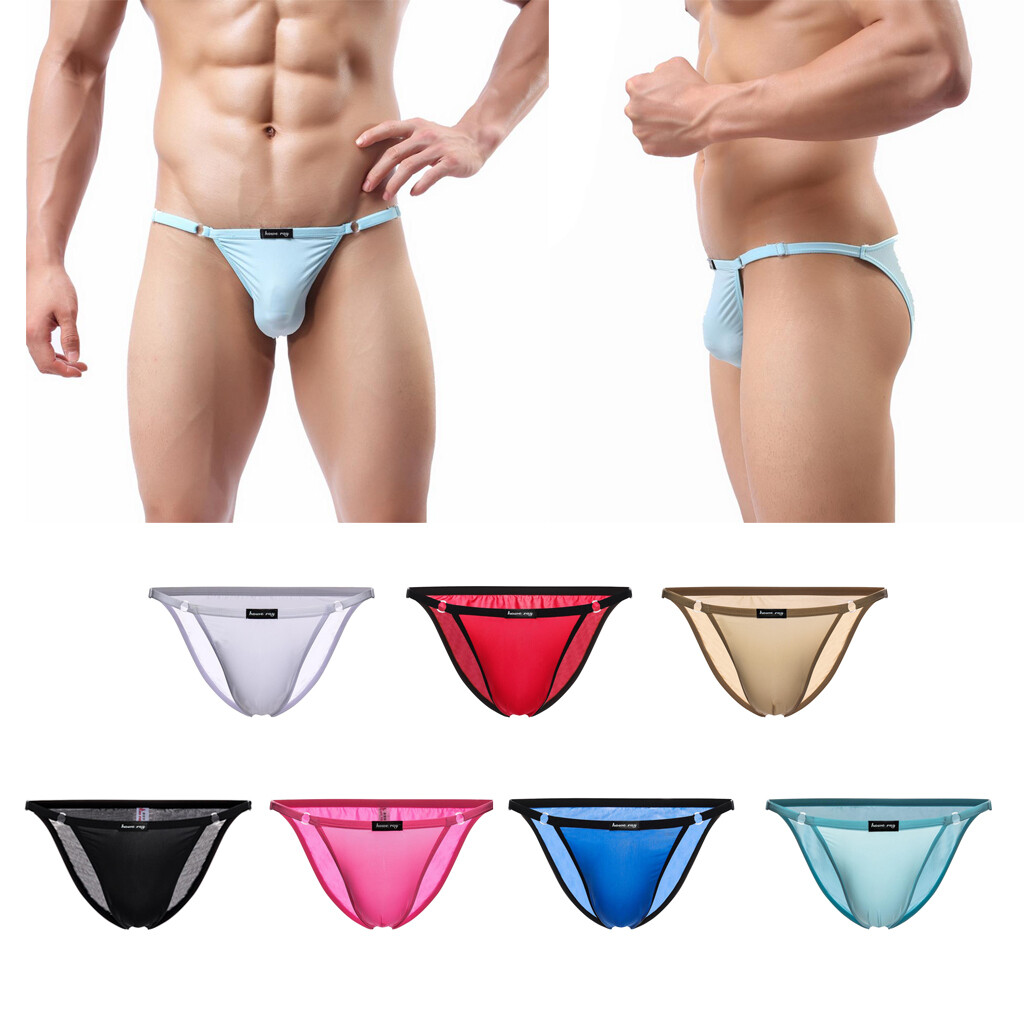 Slip en soie réglable pour hommes sexy sous-vêtements String Bikini String Slip en soie réglable pour hommes sexy sous-vêtements String Bikini String