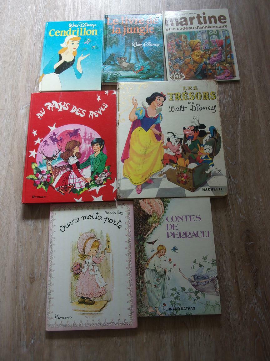 LOT ANCIENS LIVRES ENFANTS WALT DISNEY MARTINE CONTES PERRAULT SARAH KEY