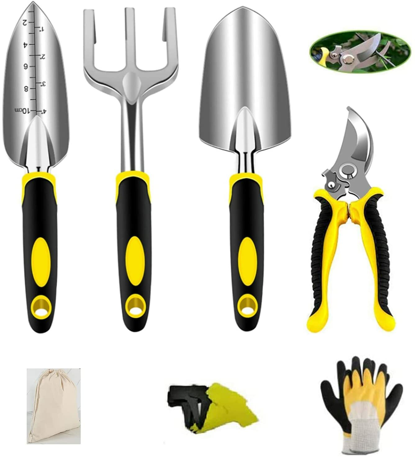Ensemble Outils de Jardin 6 Pces Poignée Caoutchouc Souple Gants Antidérapants Ensemble Outils de Jardin 6 Pces Poignée Caoutchouc Souple Gants Antidérapants
