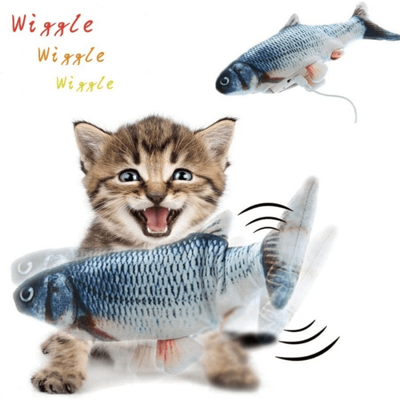 Poisson jouet interactif pour chat qui bouge électrique peluche USB avec cataire