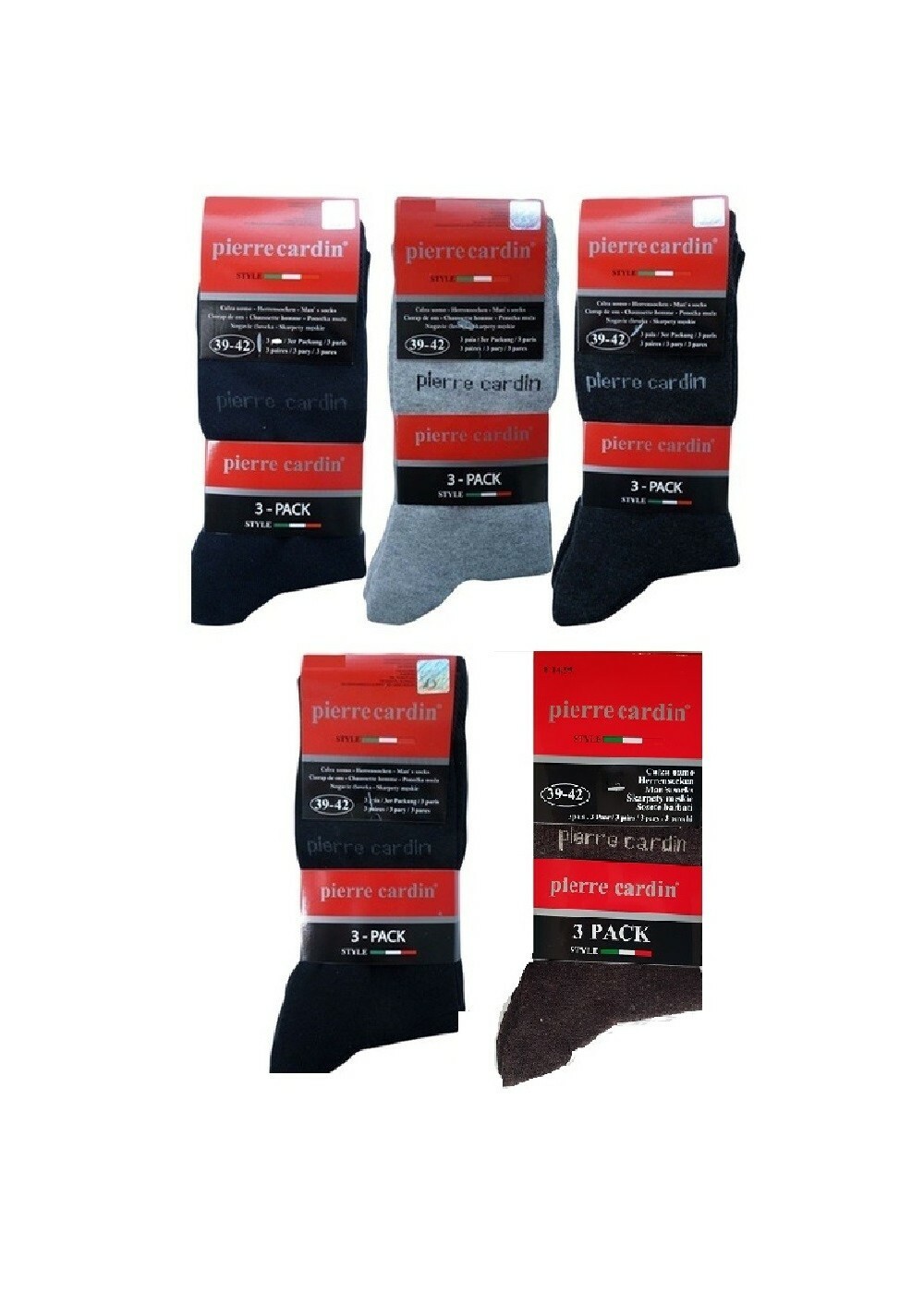 Pierre Cardin lot de 6 paires de chaussettes homme Pierre Cardin lot de 6 paires de chaussettes homme