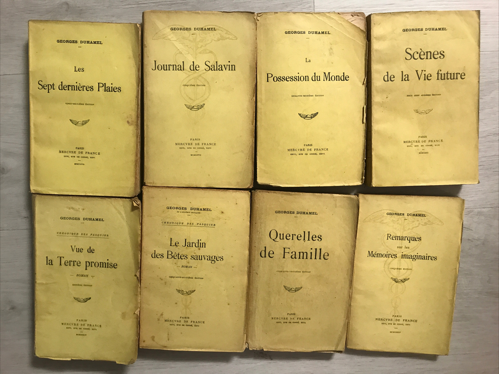 Lot 8 Livres Divers Georges Duhamel, Mercure de France 1926 À 1934, Titres Photo Lot 8 Livres Divers Georges Duhamel, Mercure de France 1926 À 1934, Titres Photo