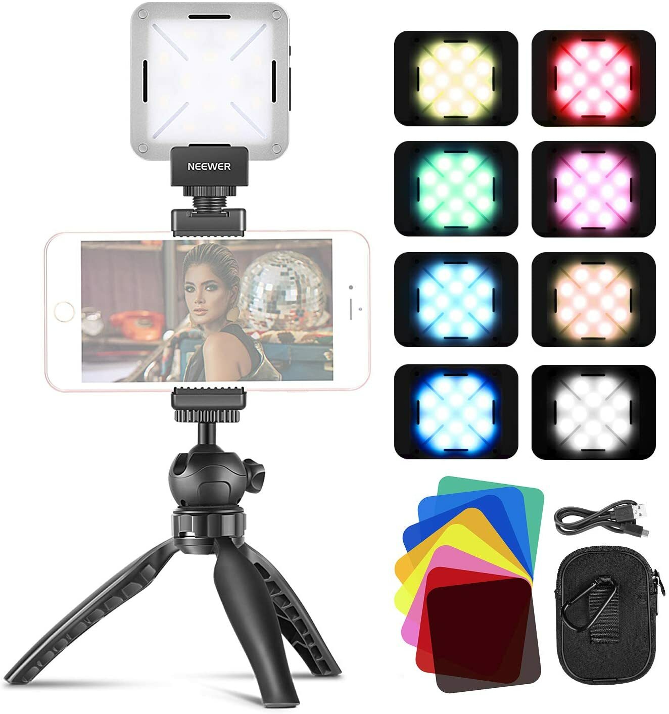 Neewer 12 SMD LED Ampoule Mini Lampe de Poche Vidéo Sur Appareil Photo,…